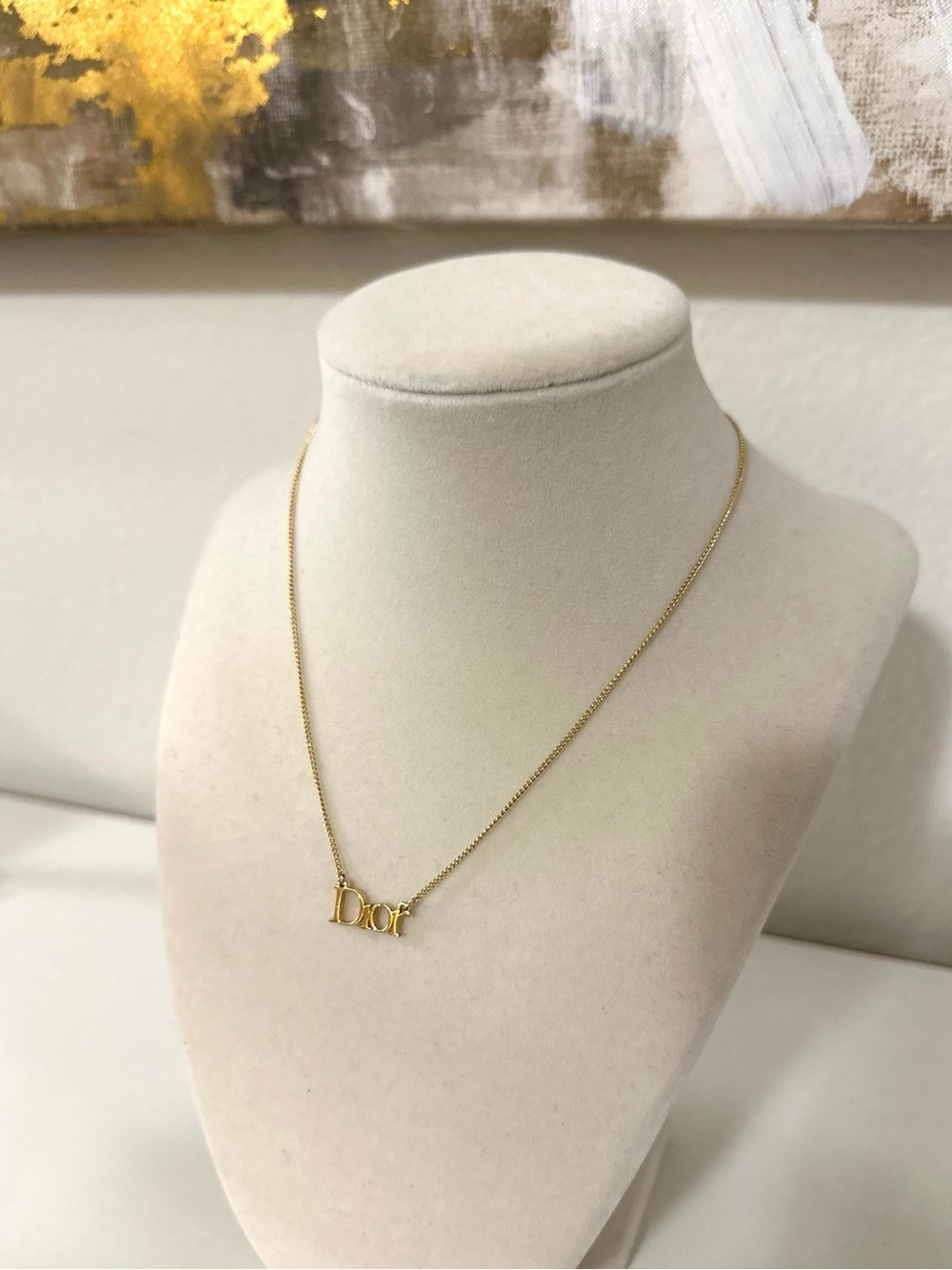 Dior Gold Letter Pendant Necklace